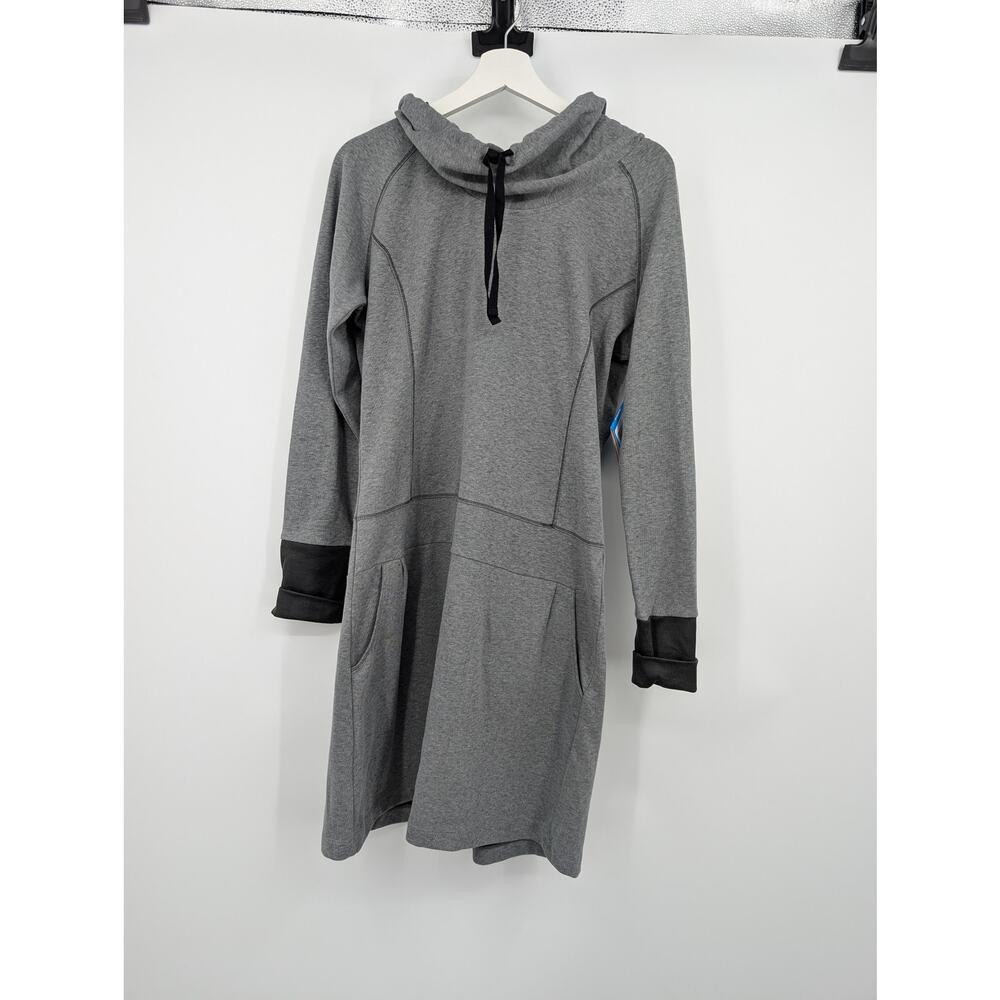 NWT Columbia Omni Wick Sweatshirt Hoodie Dress Pockets Gray Black Cowl Neck Larg